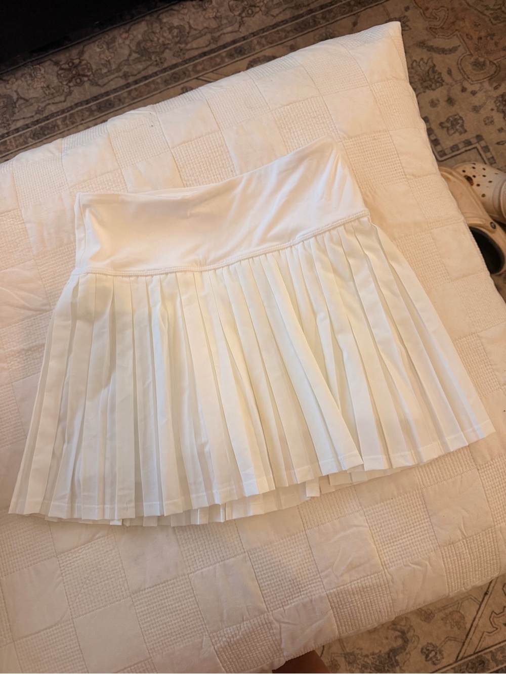 JoyLab White Pleated Skater Skirt, Size XS, NWOT Bright White Clean